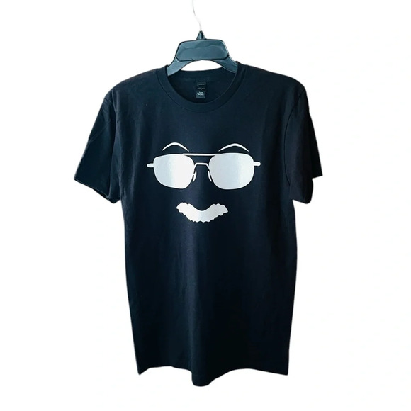 Stan Lee face silhouette unisex short sleeve tee Marvel Comics SZ M black white - Picture 1 of 6